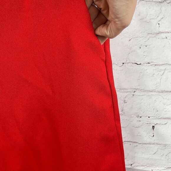 DO + BE Jumpsuit Womens M Red Christmas Paint Suit Romper Wide Leg Ruffles Sexy - Picture 4 of 13